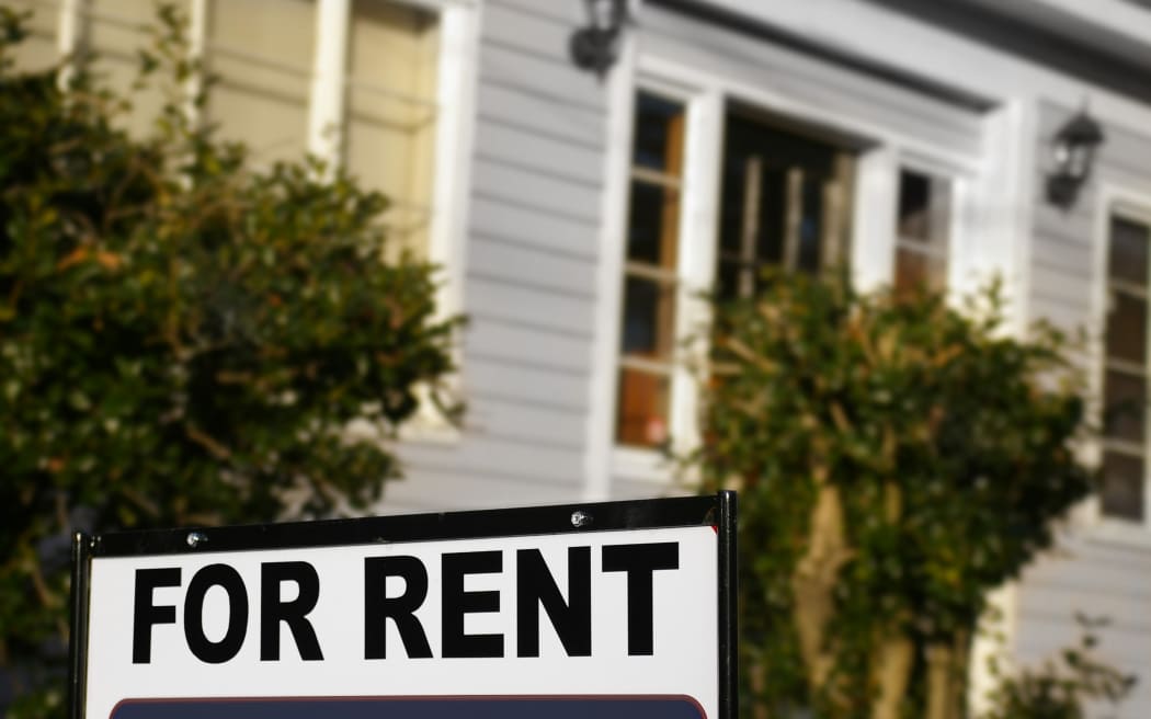 House  with "For Rent" sign in front