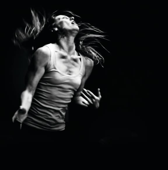 Black and white image of a dancer