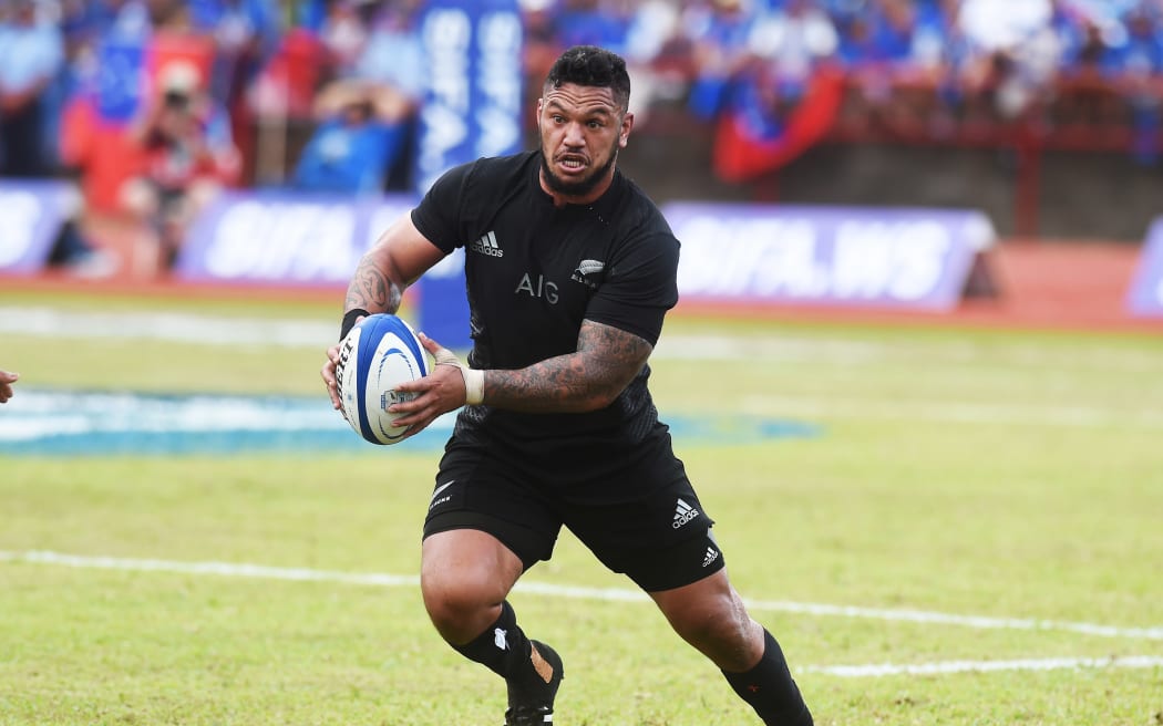 Hika Elliot playing for the All Blacks against Manu Samoa in Apia. 2015.