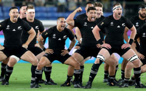 2019 Rugby World Cup Pool B, International Stadium Yokohama, Kanagawa, Japan 21/9/2019
New Zealand vs South Africa
The New Zealand team during the Haka 
Mandatory Credit Â©INPHO/Dan Sheridan