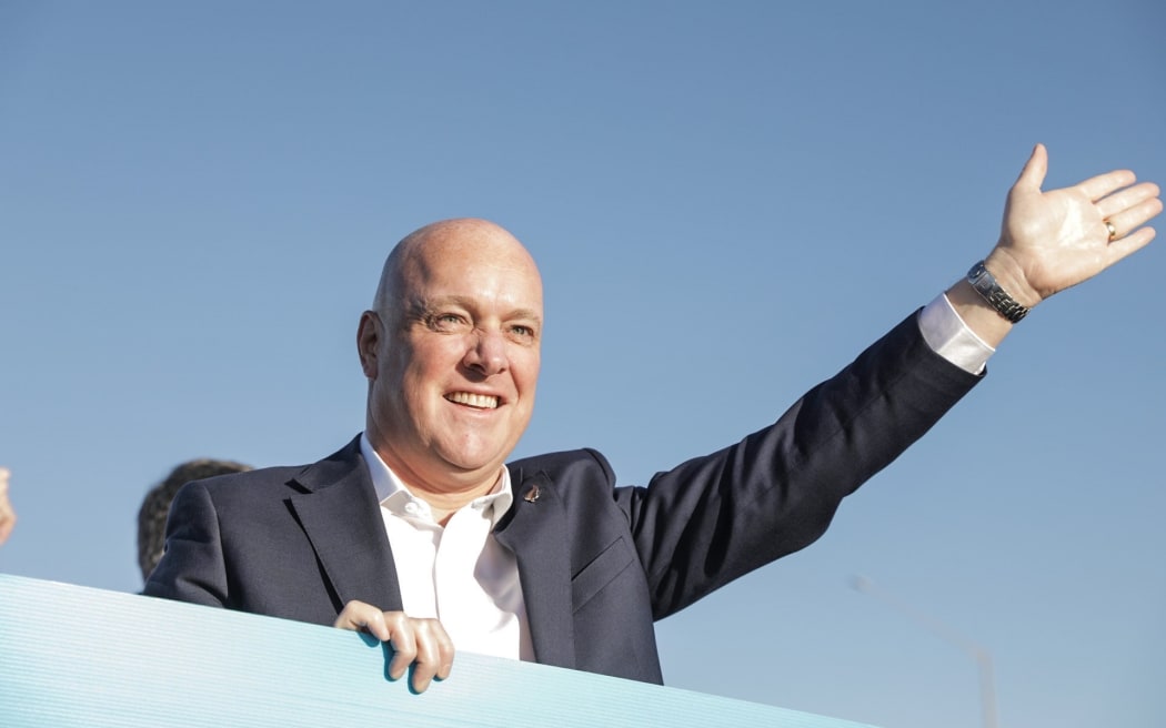 National Party election campaign trail in Petone on 12 September 2023.