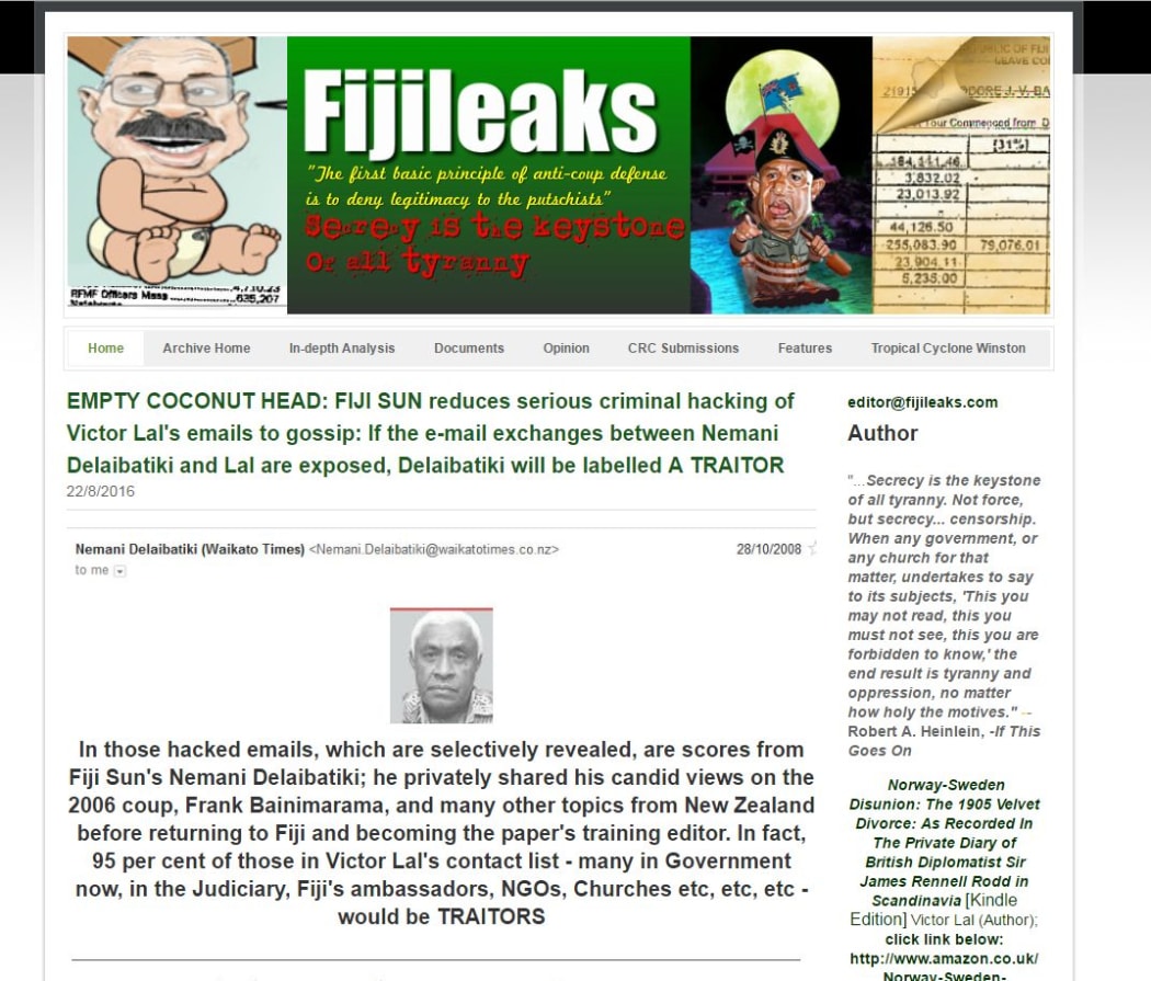 Hacked... the FijiLeaks site