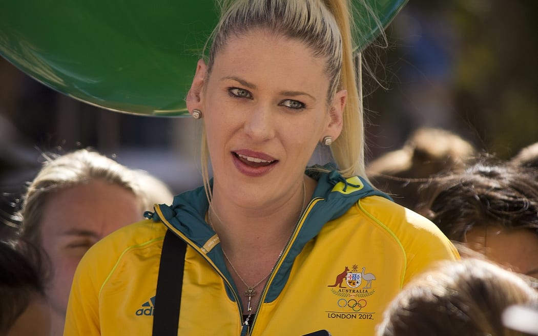 Lauren Jackson at the Welcome Home parade in Sydney