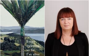 On the left is the cover for the book 'Every morning, so far, I'm alive' and on the right is a portrait of author Wendy Parkins.
