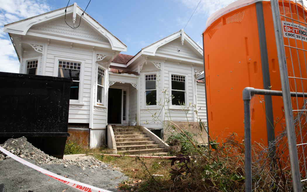 Police remained at the scene at 3 Marlborough Street yesterday.