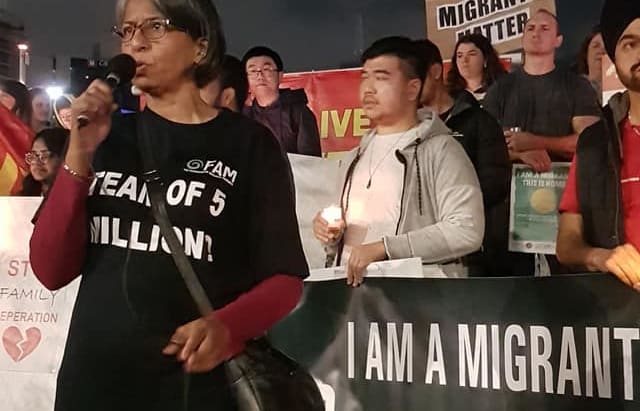 Anu Kaloti at the rally in July 2021