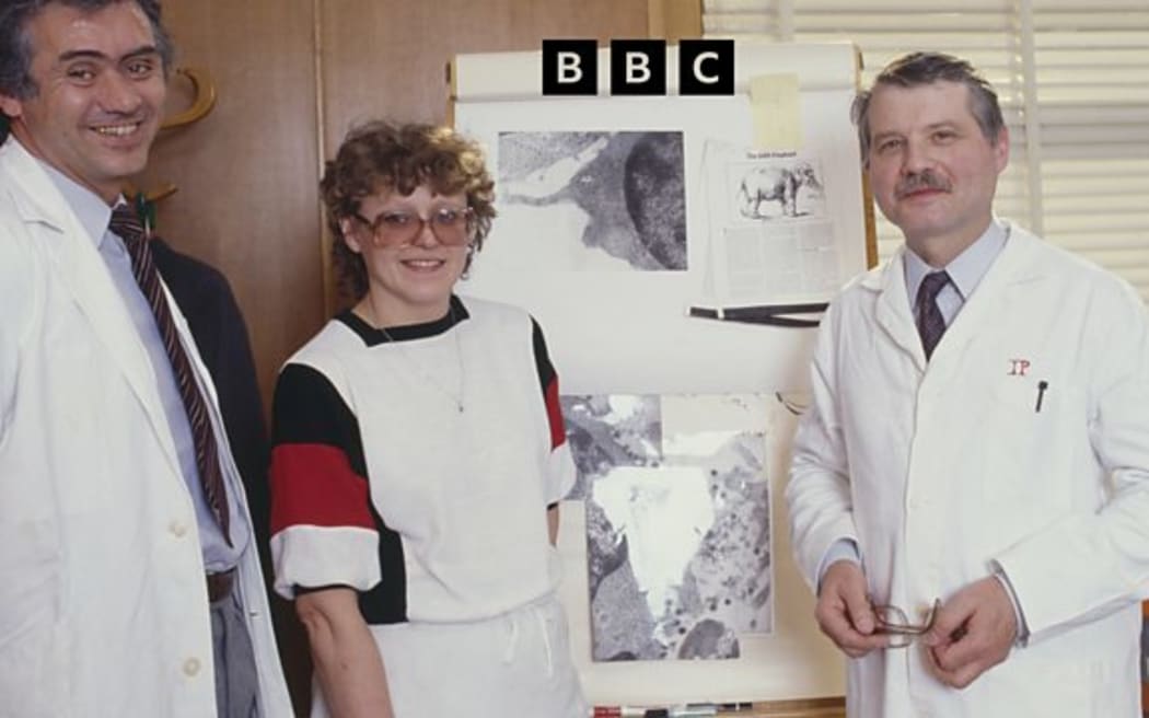 French virologists Jean-Claude Chermann, Francoise Barre-Sinoussi and Luc Montagnier.