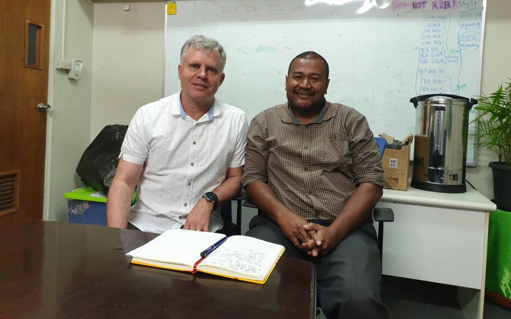 Co-director of the Otago Global Health Institute, Professor Philip Hill and Fiji National University's Sakiusa Cabe Baleivanualala.