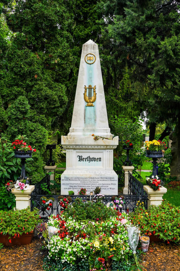 Beethoven's resting place in Vienna's Central Cemetery.