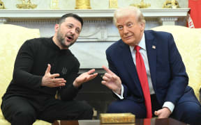 US President Donald Trump and Ukraine's President Volodymyr Zelensky meet in the Oval Office of the White House in Washington, DC, February 28, 2025. Zelensky on February 28 told Trump there should be "no compromises" with Russian President Vladimir Putin as the parties negotiate to end the war after Moscow's invasion. (Photo by SAUL LOEB / AFP)