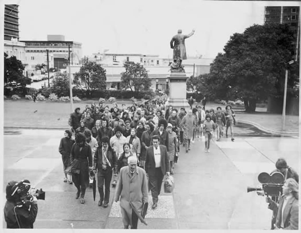 The Māori language petition being delivered to Parliament on 14 September 1972.