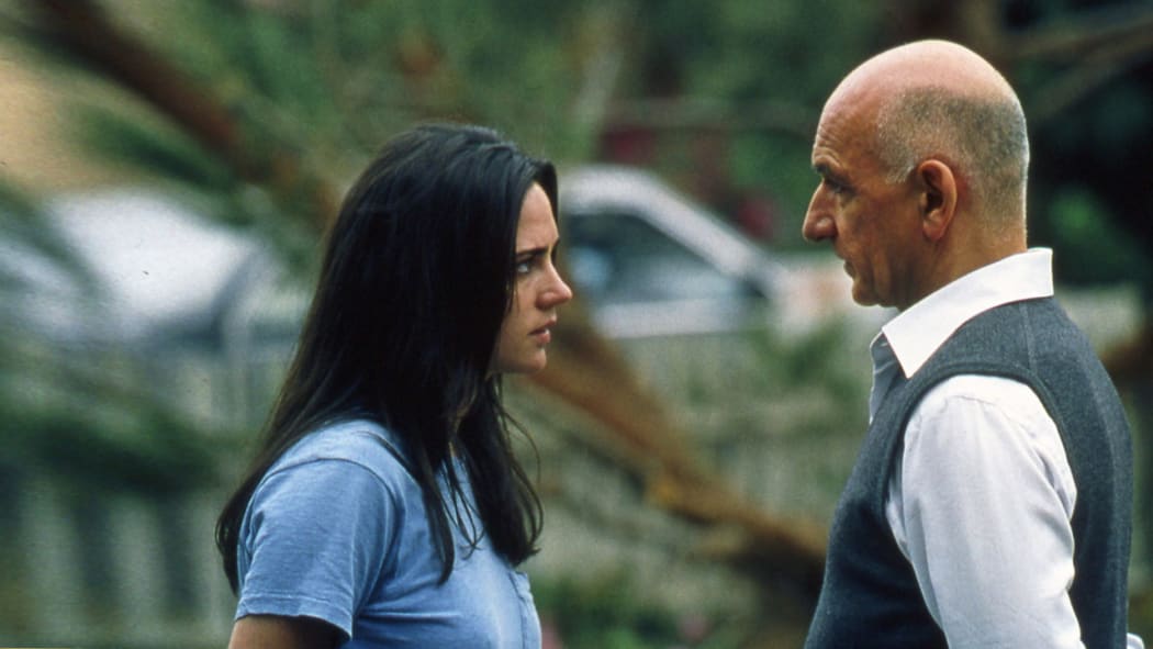 Movie still from the 2003 drama film House of Sand and Fog featuring Jennifer Connelly and Ben Kingsley