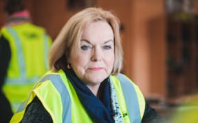 National Party leader Judith Collins at Tumu Timber in Hastings on her campaign in Hawke's Bay, on 8 September, 2020.