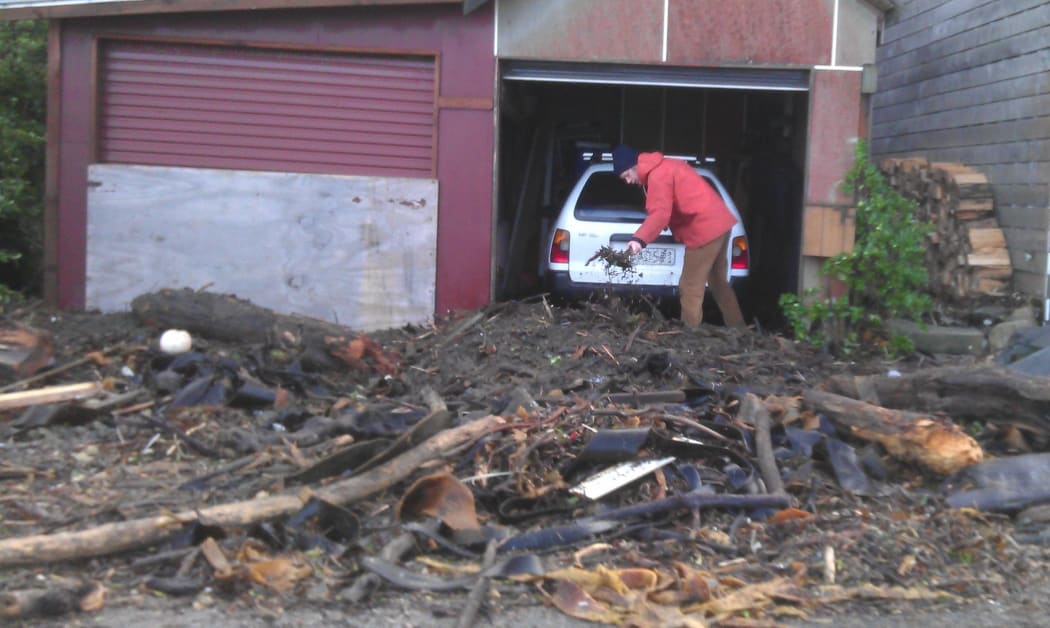 Debris washed up in front of south coast properties.