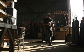 A worker in a warehouse.