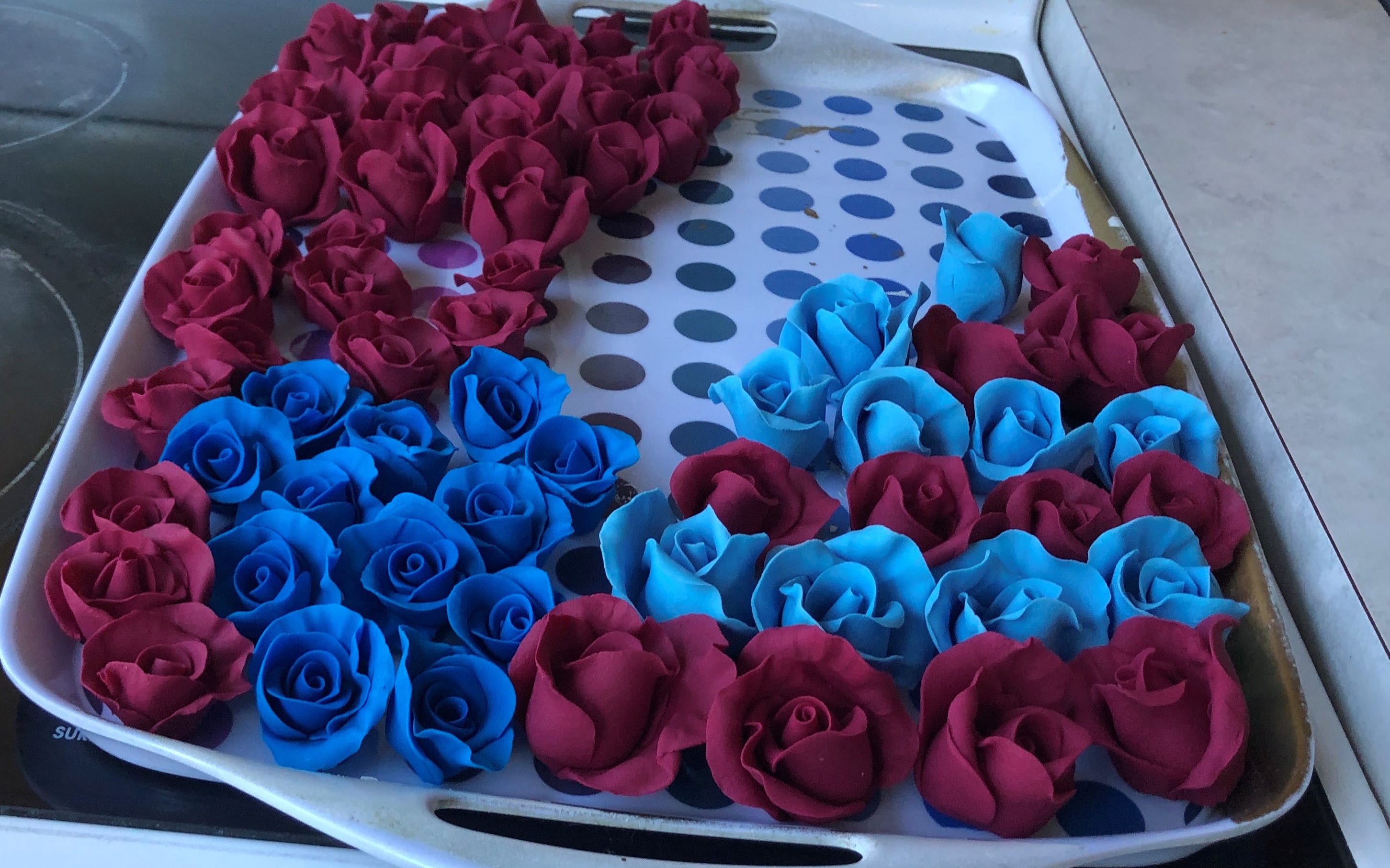 Eileen Faulkner still likes to make edible flower decorations.