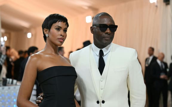 English actor Idris Elba and his wife Sabrina Dhowre Elba at the 2023 Met Gala in New York.