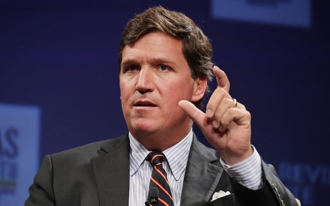 (FILES) In this file photo taken on March 28, 2019 Fox News host Tucker Carlson discusses 'Populism and the Right' during the National Review Institute's Ideas Summit at the Mandarin Oriental Hotel in Washington, DC. - Fox News star host Tucker Carlson is leaving the influential TV network, it was announced April 24, 2023, in a shock move days after the conservative outlet reached a $787.5 million settlement over a damaging defamation case. (Photo by CHIP SOMODEVILLA / GETTY IMAGES NORTH AMERICA / AFP)