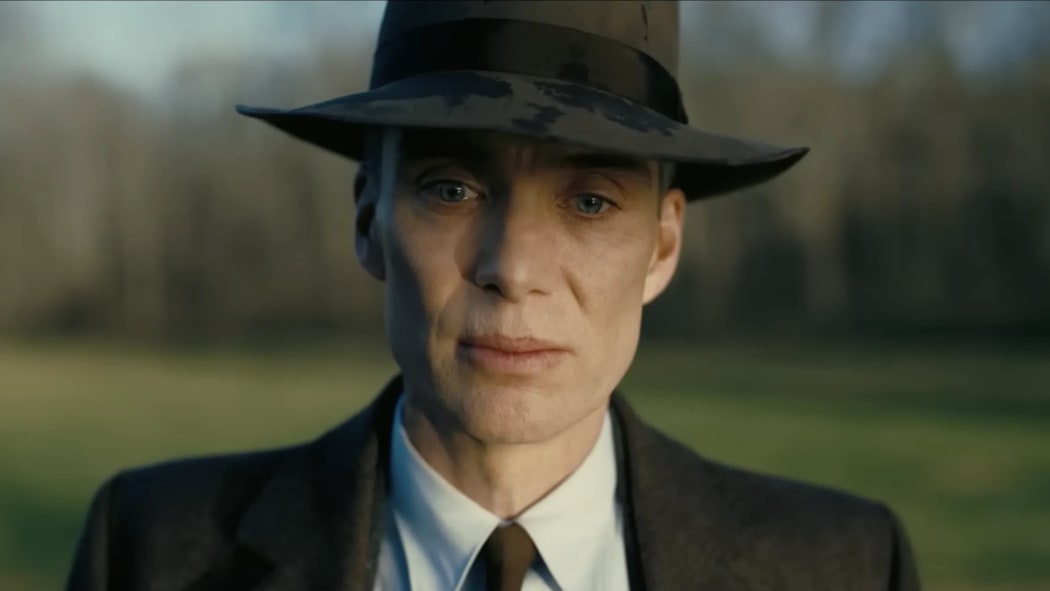 Still from Christopher Nolan's Oppenheimer featuring Cillian Murphy as Robert Oppenheimer.