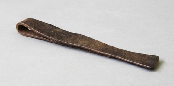 A leather school strap which belonged to a local teacher