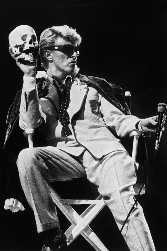 David Bowie performs on stage in Brussels, on May 20, 1983.