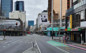 Central Auckland on Wednesday 25 August 2021 on the eighth today of a Covid-19 lockdown.