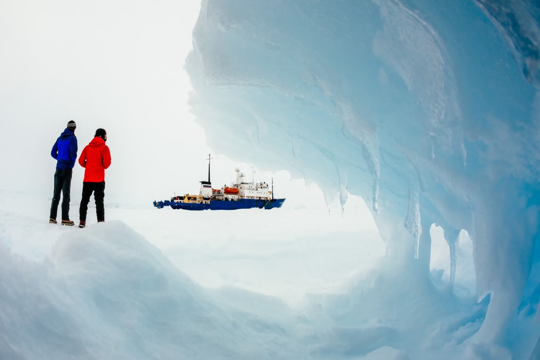 MV Akademik Shokalskiy stuck in the ice off East Antarctica.