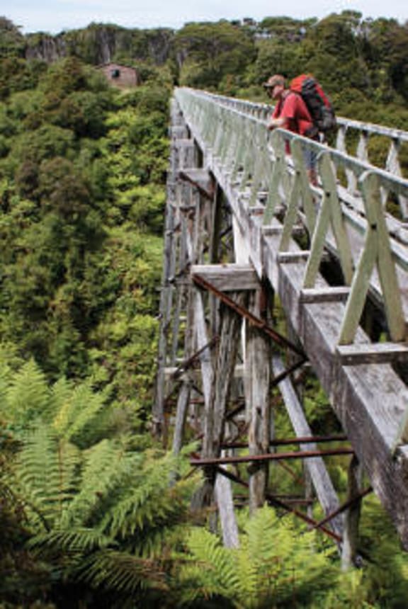 The Percy Burn viaduct, before its closure.