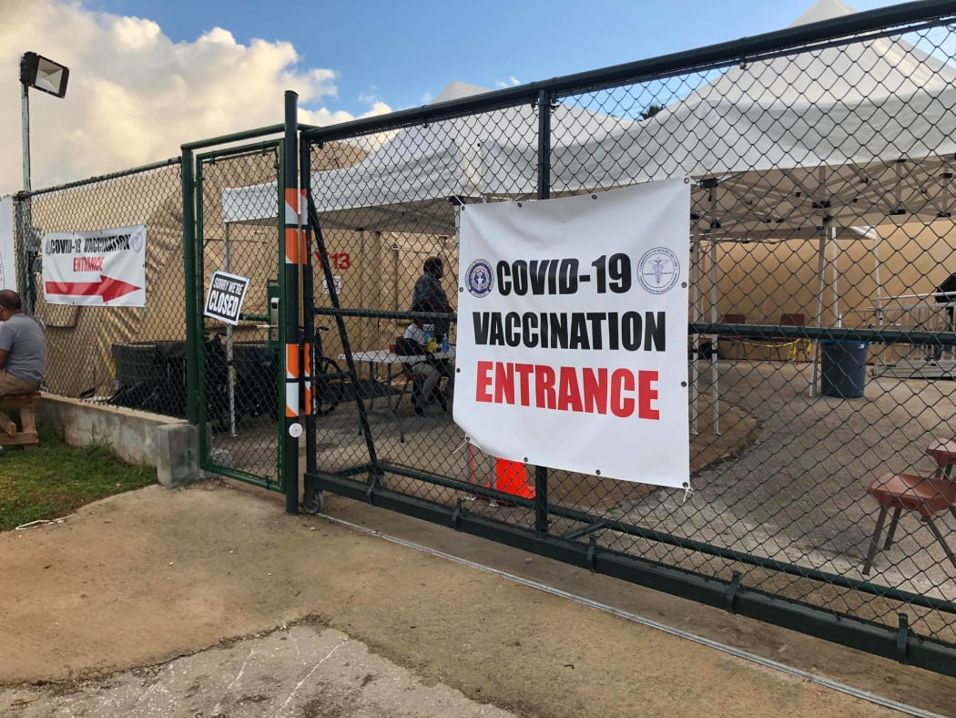 A Covid-19 vaccination site on Saipan in the Northern Marianas. January 2021.