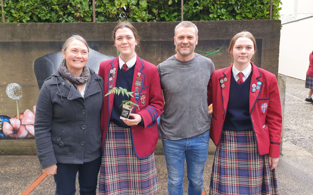 Erika Fairweather with her family.

The17-year-old swimmer from Kavanagh College has been officially announced as a member of the NZ team for the Tokyo Olympics 2021.