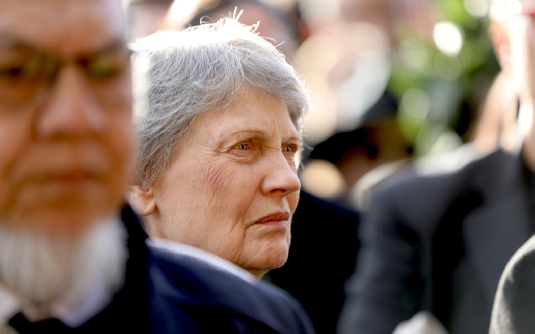 Helen Clark is welcomed to Tuurangawaewae for the funeral of Kiingi Tuheitia.