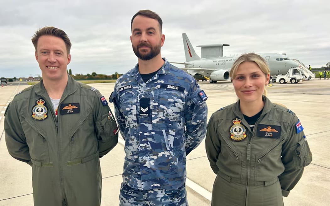 Flight Lieutenant Rhett Allen, Corporal Jonathan Zingle and Flight Lieutenant Georgia Crean.