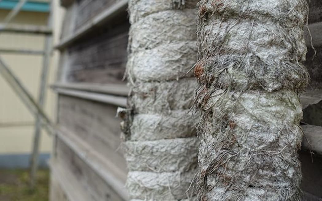 Asbestos rope lagging found during the PacWaste asbestos survey. Sep 2015