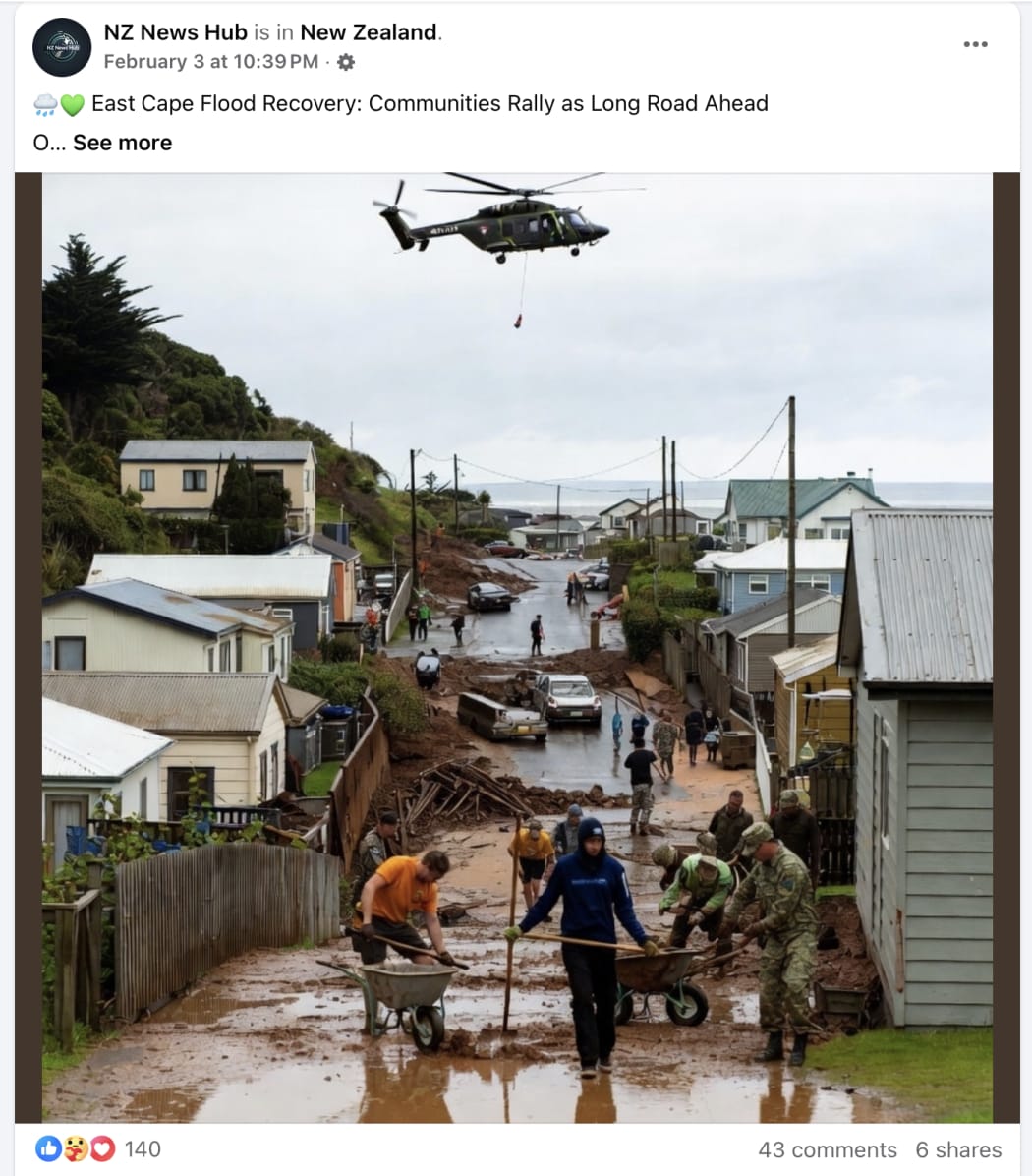 False images of East Cape flooding generated by AI.