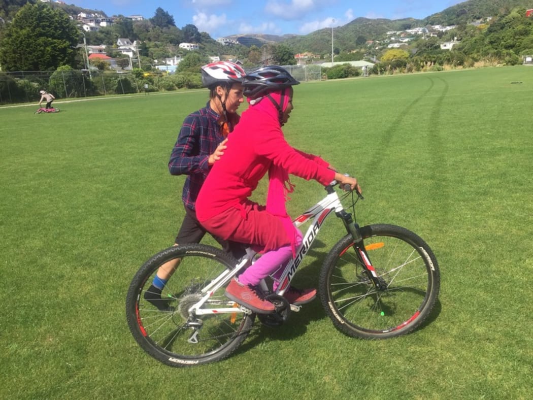 Teaching refugee women to cycle