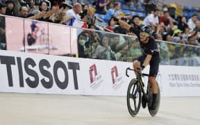 Aaron Gate wins the men's omnium at the Nations Cup track cycling meet in Hong Kong.