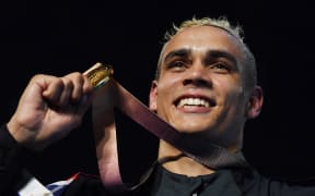 New Zealand's David Nyika with his Commonwealth Games gold medal 2018.