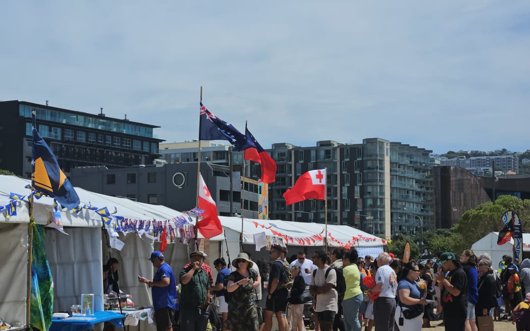 Flags flying high at the Wellington Pasifika Festival 2024.