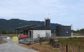 The Grey District Council Coal Creek water plant, looking west towards Greymouth.
