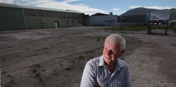 Ray Cook at the site of his commercial development on Lake Road.