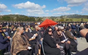 Mourners at Pita Paraone's funeral at Mōtatau marae in Bay of Islands.