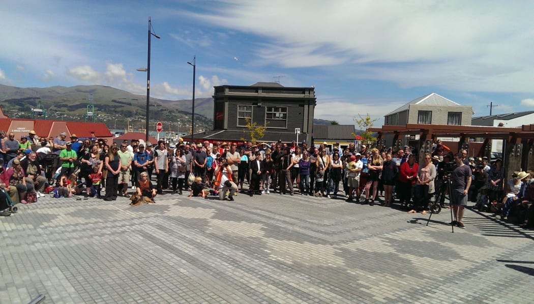 Hundreds turned out on Saturday to see the square officially opened.