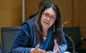 Fepulea’i Margie Apa answers questions during the Annual Review of Health NZ