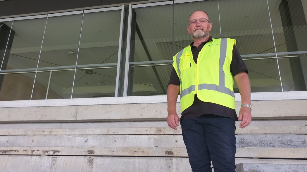 Project manager for Clelands Construction Bruce Earby at Yarrow Stadium.