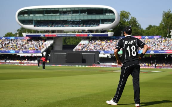 Trent Boult playing for the New Zealand Black Caps v Australia at Lord's. ICC Cricket World Cup