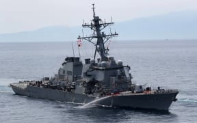 Guided missile destroyer USS Fitzgerald off Japan's coast after it collided with a Philippine-flagged container ship on 17 June, 2017.