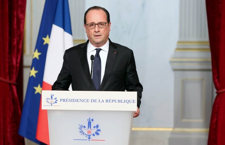 French president Francois Hollande adresses the nation