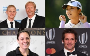 From top left: Rowers Hamish Bond and Eric Murray, golfer Lydia Ko, swimmer Sophie Pascoe and former All Blacks captain Richie McCaw.