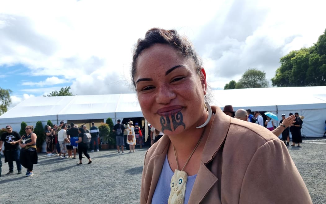 Te Ingo Ngaia at the nationwide Hui-ā-Iwi at Tūrangawaewae Marae in Ngāruawāhia.
