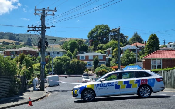 Police cordoned off Hillary Street in the Dunedin suburb of Liberton after a sudden death, on 29 January, 2024.